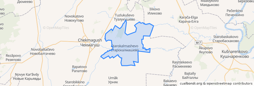 Mapa de ubicacion de Старокалмашевский сельсовет.