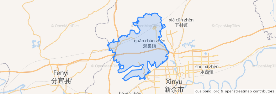 Mapa de ubicacion de 观巢镇.