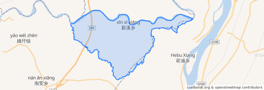 Mapa de ubicacion de 新溪乡.