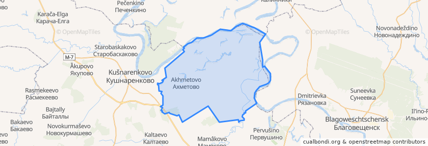 Mapa de ubicacion de Ахметовский сельсовет.