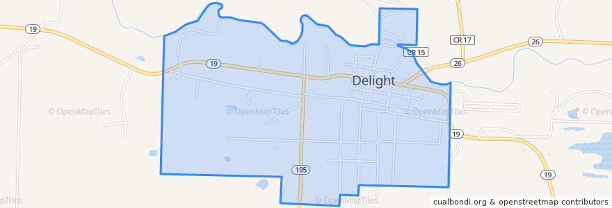 Mapa de ubicacion de Delight.