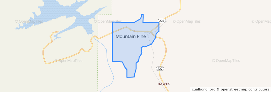 Mapa de ubicacion de Mountain Pine.