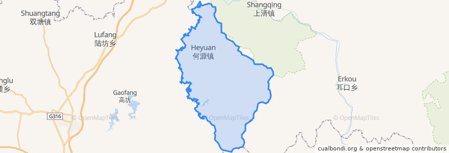 Mapa de ubicacion de Heyuan.