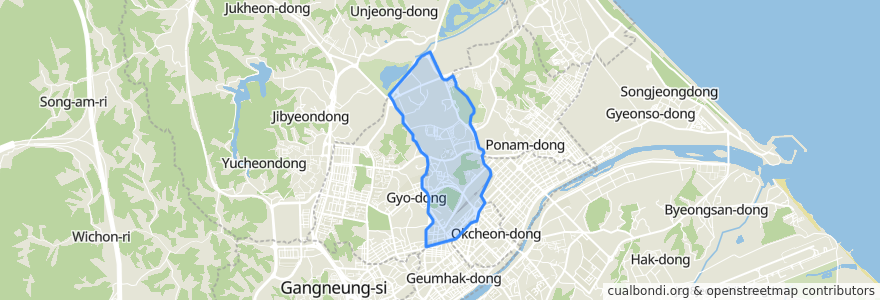 Mapa de ubicacion de 교2동.