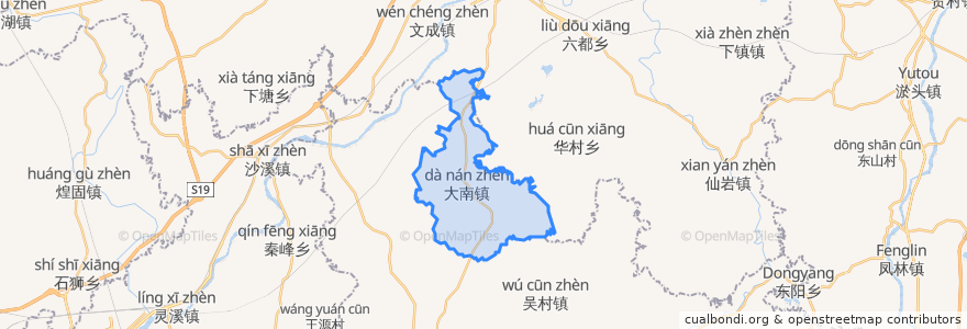 Mapa de ubicacion de 大南镇.