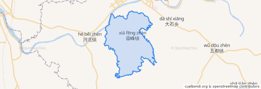 Mapa de ubicacion de 霞峰镇.