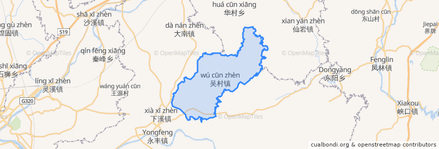 Mapa de ubicacion de 吴村镇.