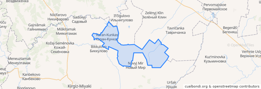 Mapa de ubicacion de Карановский сельсовет.