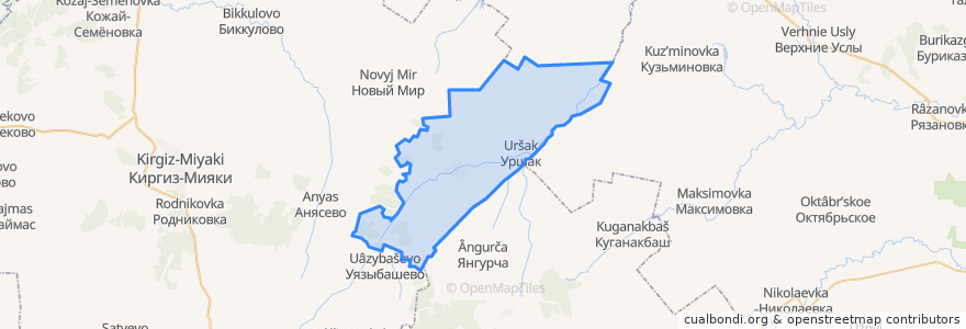 Mapa de ubicacion de Уршакбашкарамалинский сельсовет.