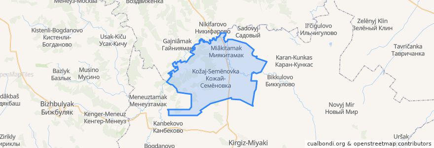 Mapa de ubicacion de Кожай-Семеновский сельсовет.