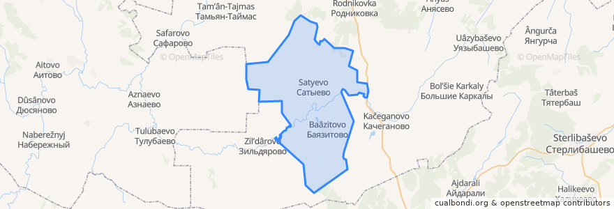 Mapa de ubicacion de Сатыевский сельсовет.