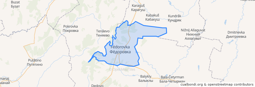 Mapa de ubicacion de Фёдоровский сельсовет.