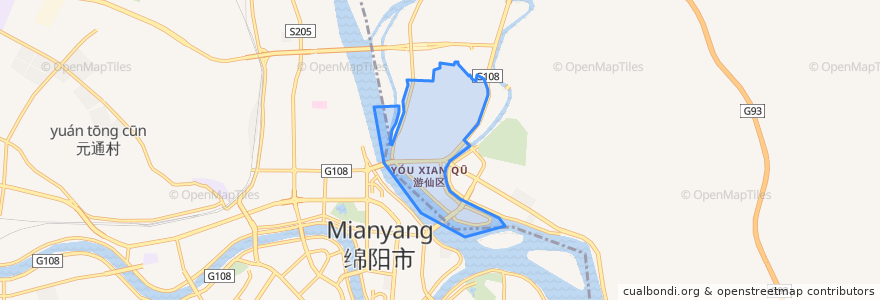 Mapa de ubicacion de 涪江街道.