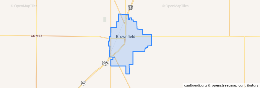 Mapa de ubicacion de Brownfield.