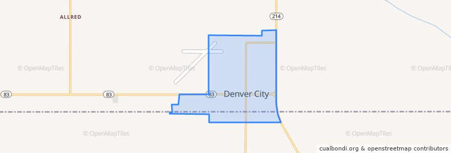 Mapa de ubicacion de Denver City.