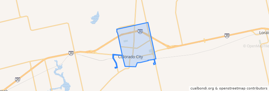 Mapa de ubicacion de Colorado City.