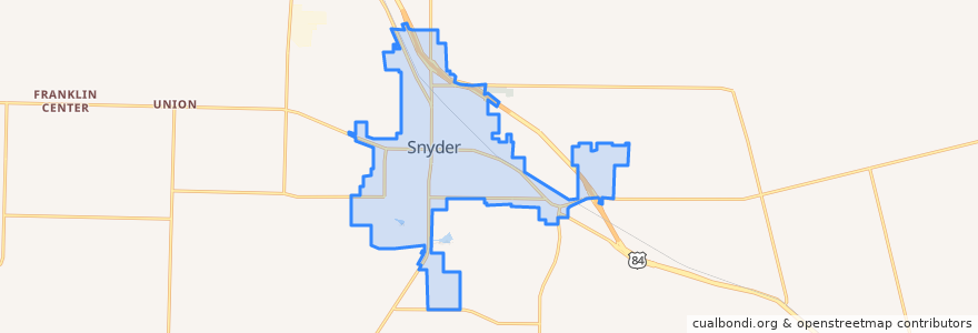 Mapa de ubicacion de Snyder.