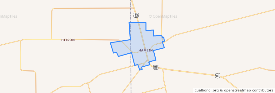 Mapa de ubicacion de Hamlin.