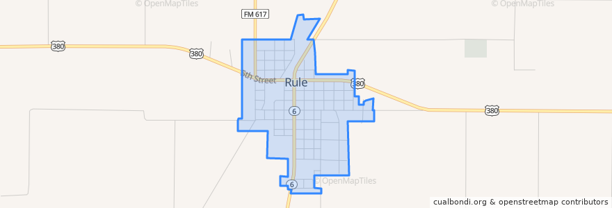 Mapa de ubicacion de Rule.