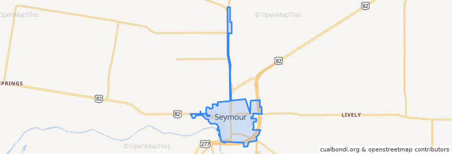 Mapa de ubicacion de Seymour.