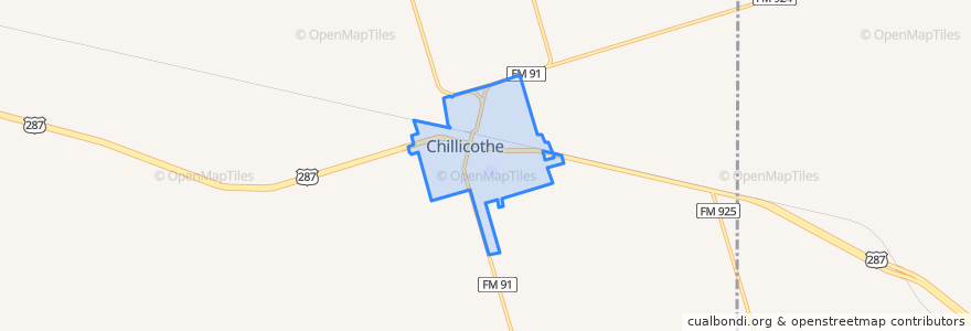Mapa de ubicacion de Chillicothe.