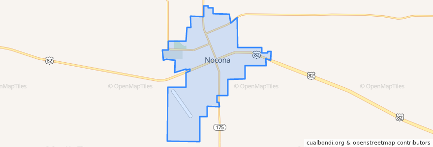 Mapa de ubicacion de Nocona.