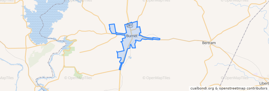 Mapa de ubicacion de Burnet.