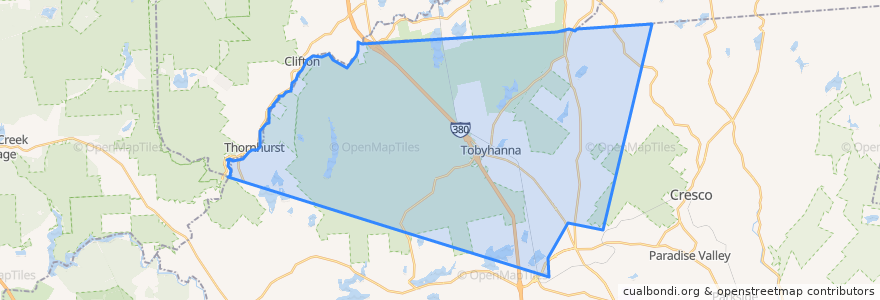 Mapa de ubicacion de Coolbaugh Township.