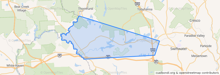 Mapa de ubicacion de Tobyhanna Township.