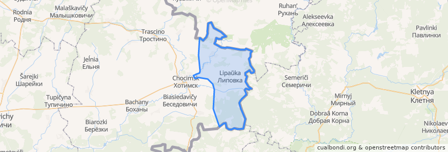 Mapa de ubicacion de Вялікаліпаўскі сельскі Савет.