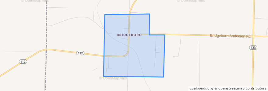 Mapa de ubicacion de Bridgeboro.