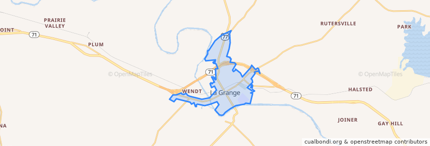 Mapa de ubicacion de La Grange.