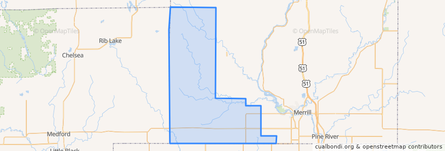 Mapa de ubicacion de Town of Corning.