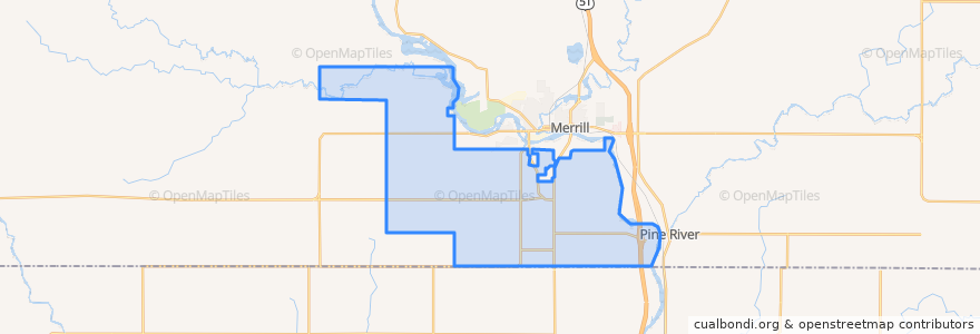 Mapa de ubicacion de Town of Scott.
