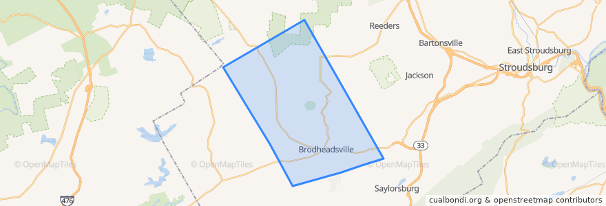 Mapa de ubicacion de Chestnuthill Township.