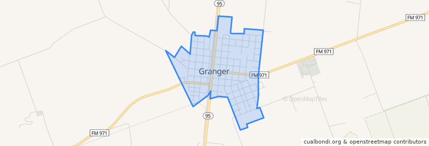 Mapa de ubicacion de Granger.