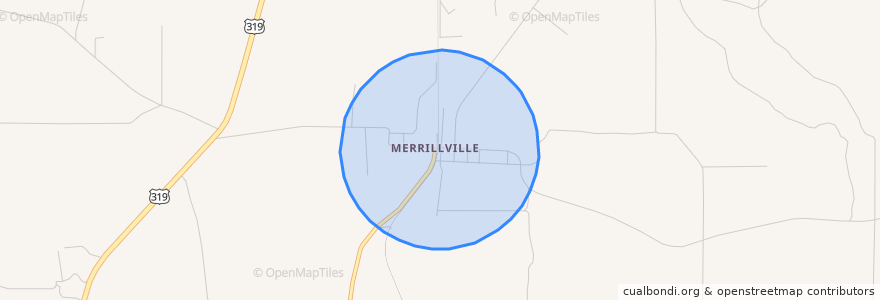 Mapa de ubicacion de Merrillville.