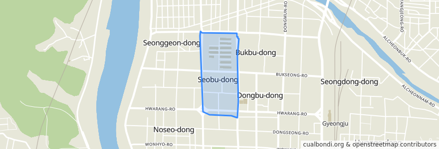 Mapa de ubicacion de 서부동.