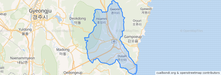 Mapa de ubicacion de 문무대왕면.