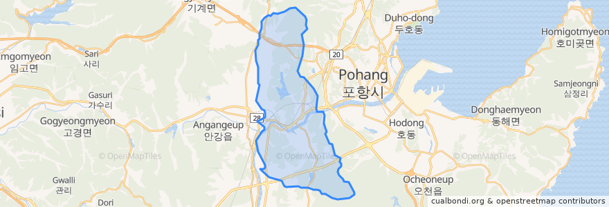 Mapa de ubicacion de 강동면.