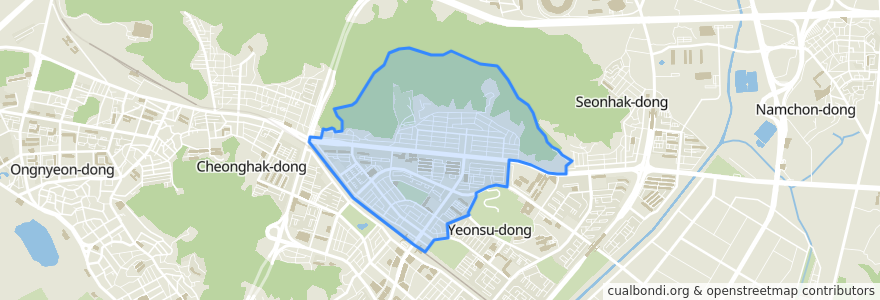 Mapa de ubicacion de 연수1동.