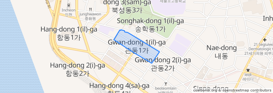 Mapa de ubicacion de Gwan-dong 1(il)-ga.