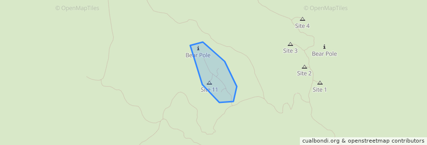 Mapa de ubicacion de Rim Meadow Backcountry Campground.