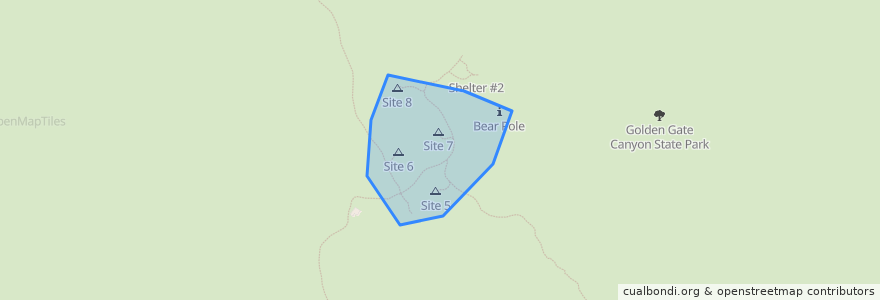 Mapa de ubicacion de Fraser Meadow Backcountry Campground.