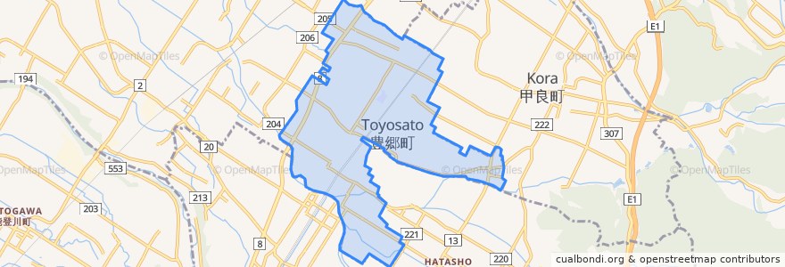 Mapa de ubicacion de Toyosato.