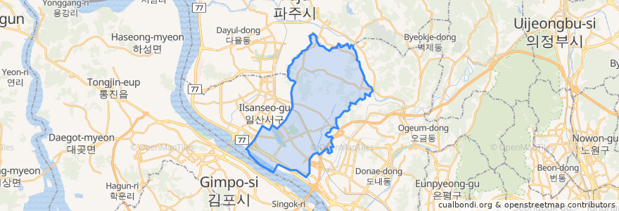 Mapa de ubicacion de 일산동구.