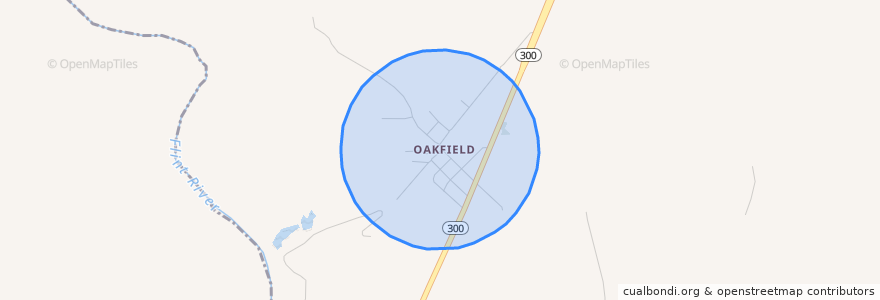 Mapa de ubicacion de Oakfield.