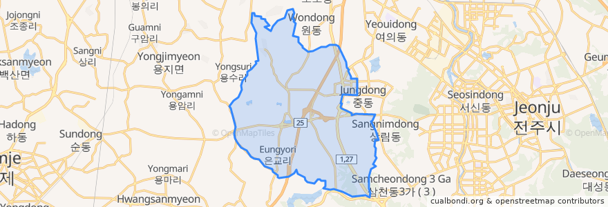 Mapa de ubicacion de 이서면.