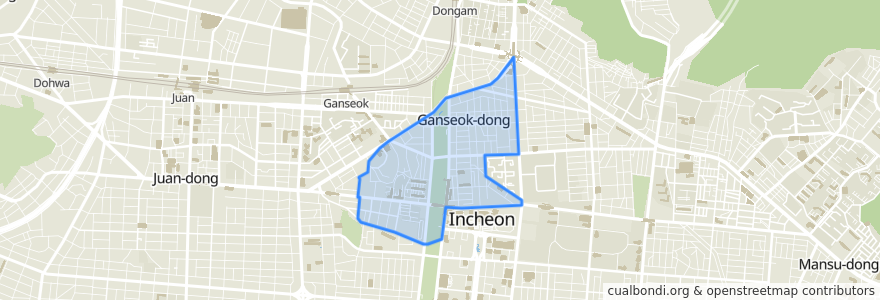 Mapa de ubicacion de Ganseok 1(il)-dong.