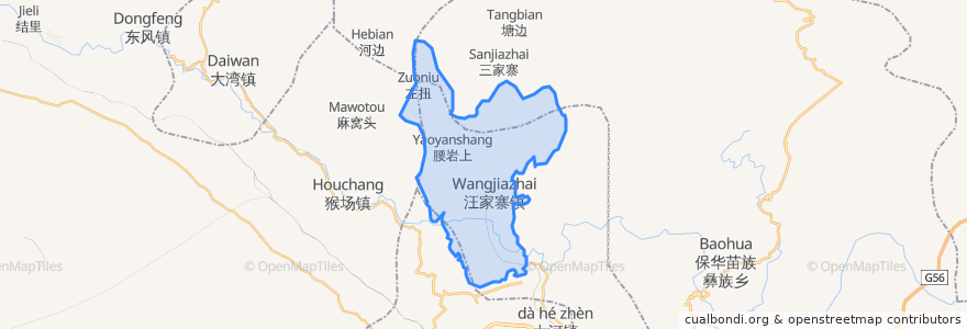 Mapa de ubicacion de Wangjiazhai.